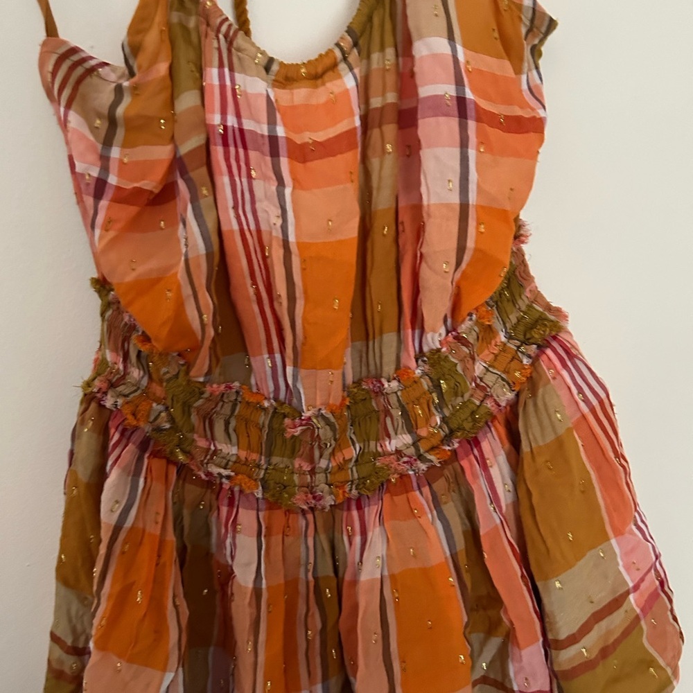 ✨️Aerie Orange and Pink Plaid Mini Dress✨️
